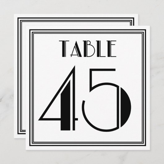 Invitation Art Déco Tableau n° 45 (Devant / Derrière)