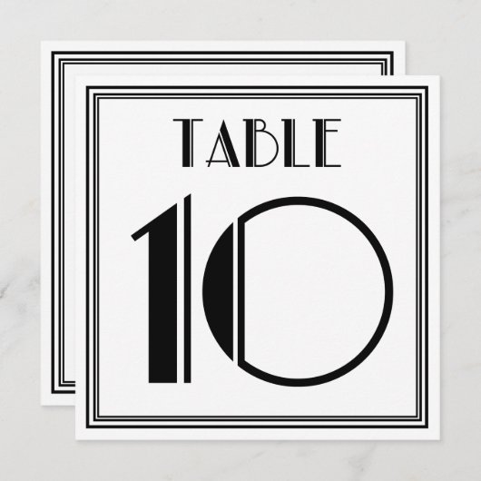 Invitation Art Déco Tableau Numéro 10 (Devant / Derrière)