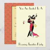 Invitation Art Déco vintage Années folles (Devant / Derrière)