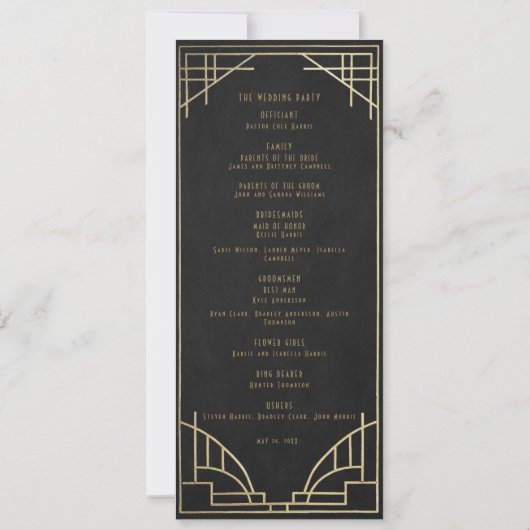 Invitation Art Deco wedding program (Dos)