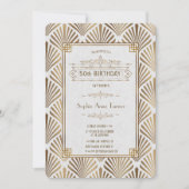 Invitation Art Déco White Gatsby 1920 50e anniversaire (Devant)