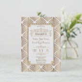 Invitation Art Déco White Gatsby 1920's Engagement Party (Debout devant)