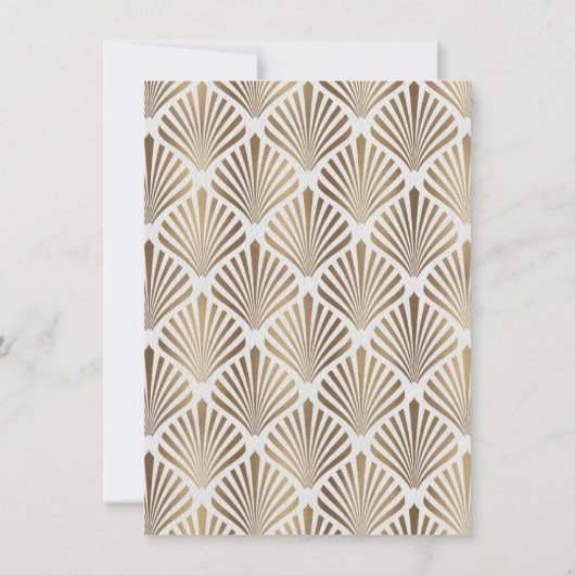 Invitation Art Déco White Gatsby 1920's Engagement Party (Dos)