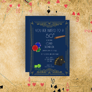 Invitation Art Décor Poker & Cigar Party