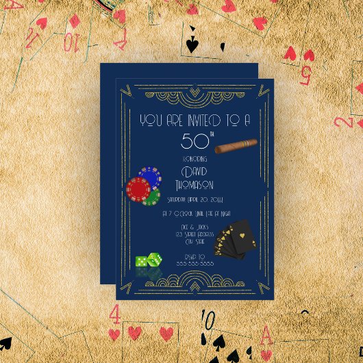 Invitation Art Décor Poker & Cigar Party