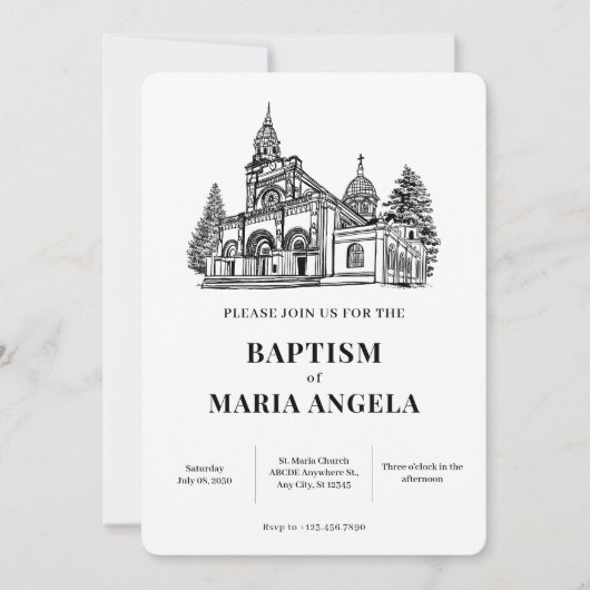 Invitation Art d'église minimaliste  (Devant)