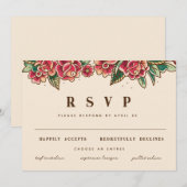 Invitation Art du tatouage Rose de la vieille école (Devant / Derrière)