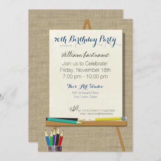 Invitation Art Easel (Devant / Derrière)