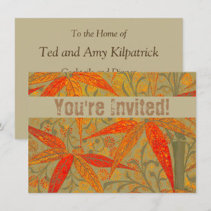 Invitation Art en bambou terrestre Vintage Imprimer orange