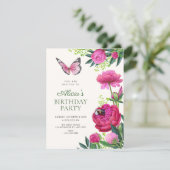 Invitation art floral anniversaire de naissance (Debout devant)