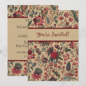 Invitation Art floral de la tapisserie (Devant / Derrière)