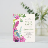 Invitation art floral d'oiseaux (Debout devant)