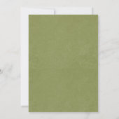 Invitation Art floral oiseau rustique vert diplôme (Dos)