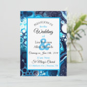 Invitation Art Fluid Marble Deep Blue (Debout devant)