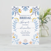 Invitation Art folklorique floral nuptiale (Debout devant)