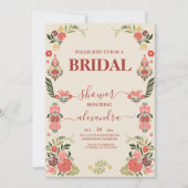 Invitation Art folklorique floral nuptiale (Devant)