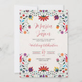 Invitation Art folklorique mexicain Floral Botanical Mariage  (Devant)