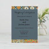 Invitation Art Géométrique Coloré Antique Égyptien Graphique (Debout devant)