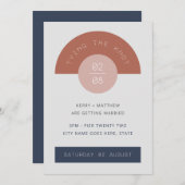 Invitation Art géométrique moderne rétro du milieu du siècle (Devant / Derrière)