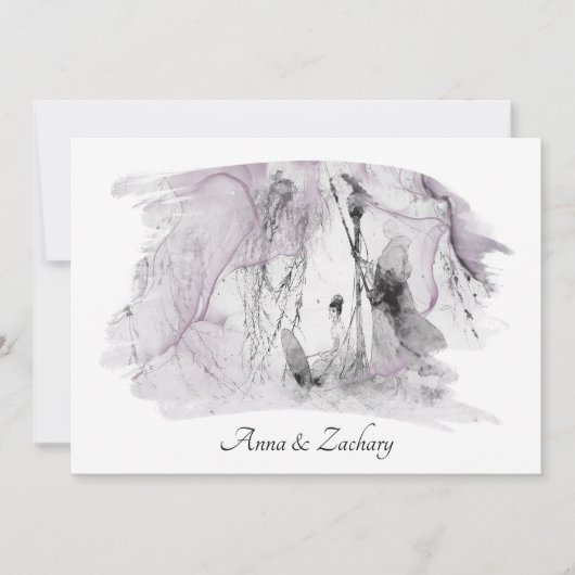 Invitation *~* Art Japonaise RSVP QR AR27 Mariage (Devant)