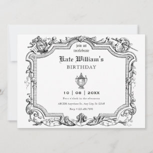 Invitation Art linéaire artistique vintage
