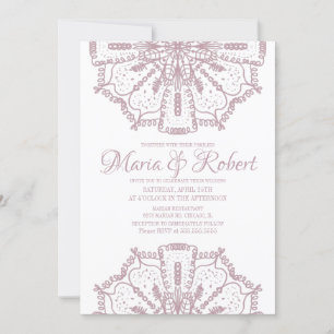 Invitation Art mandala bohème rose Mariage bohème