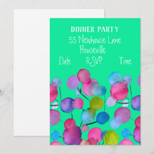 Invitation Art moderne abstrait arbre coloré Diner fêtes
