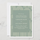 Invitation Art moderne Arch Line Sage Vert Mariage formel (Devant)