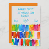 Invitation Art moderne Art abstrait Dîner (Devant / Derrière)