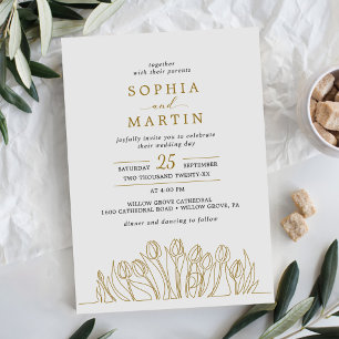 Invitation Art moderne Art Floral Mariage