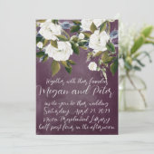 Invitation Art moderne Calligraphie Plum Purple Mariage (Debout devant)