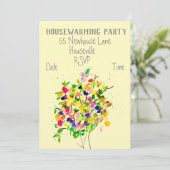 Invitation Art moderne coloré arbre de ménage fête (Debout devant)