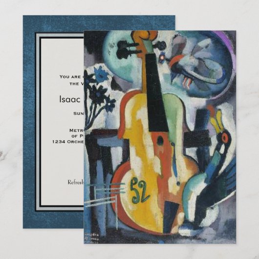 Invitation Art moderne de considérant de violon (Devant / Derrière)
