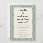 Invitation Art moderne de la ligne d'arc | Sage Green Couples (Devant)