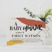 Invitation Art moderne garçon ou fille Baby shower Abstrait (Debout devant)