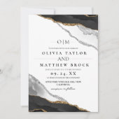 Invitation Art moderne Mariage d'âge noir et blanc (Devant)