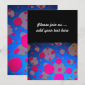 Invitation Art Moderne Rose Clair et Bleu (Devant / Derrière)