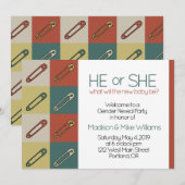 Invitation Art moderne Sécurité / épingle de couche Révélatio (Devant / Derrière)