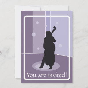 Invitation Art musical minimaliste silhouette contrebasse