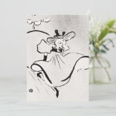 Invitation Art noir et blanc Jane Avril par Toulouse Lautrec (Debout devant)