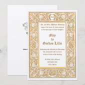 Invitation Art Nouveau 1895 Mariage de la frontière du feuill (Devant / Derrière)