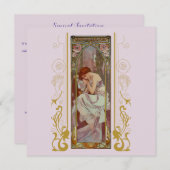 Invitation Art Nouveau Alphonse Mucha pour toute occasion (Devant / Derrière)