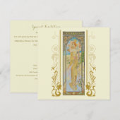 Invitation Art Nouveau Alphonse Mucha pour toute occasion (Devant / Derrière)