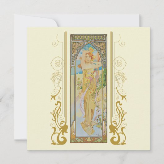 Invitation Art Nouveau Alphonse Mucha pour toute occasion (Devant)