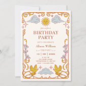 Invitation Art nouveau Anniversaire céleste (Devant)