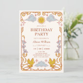 Invitation Art nouveau Anniversaire céleste (Debout devant)