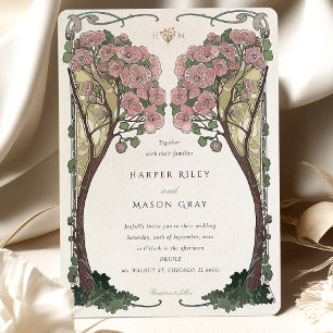 Invitation Art Nouveau Arc Floral Arche Amour Mariage