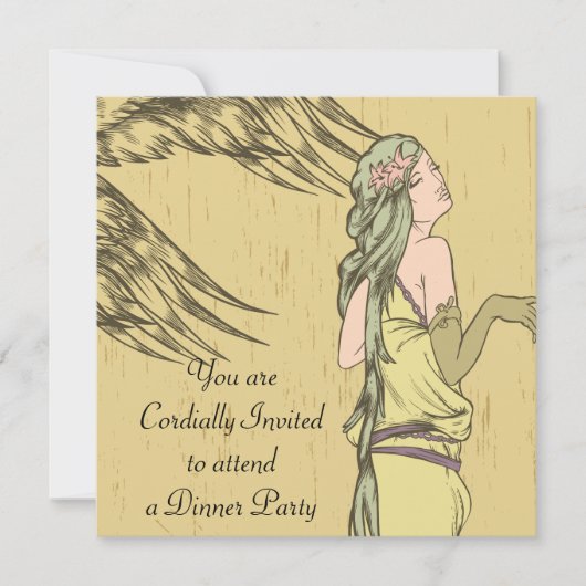 Invitation Art nouveau beauté vintage Dîner Cocktail Party (Devant)