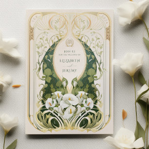 Invitation Art Nouveau Calla Lily Mariage