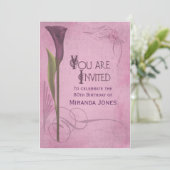 Invitation Art Nouveau Calla ornementale (Debout devant)